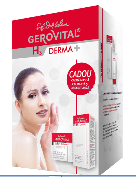 Gerovital H3 Derma+ Caseta CADOU Crema activ hidratanta 24h